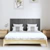 824845 vidaXL Wall-mounted Headboard Grey 147x3x60 Cm Solid Pine Wood