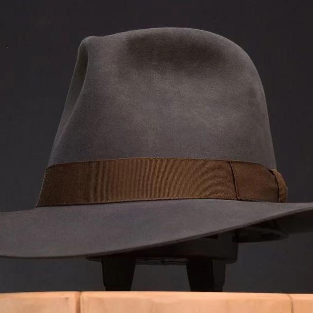 Hot-selling wool hat, fashionable wear solid color felt hat, bow webbing decorative pure wool top hat soft