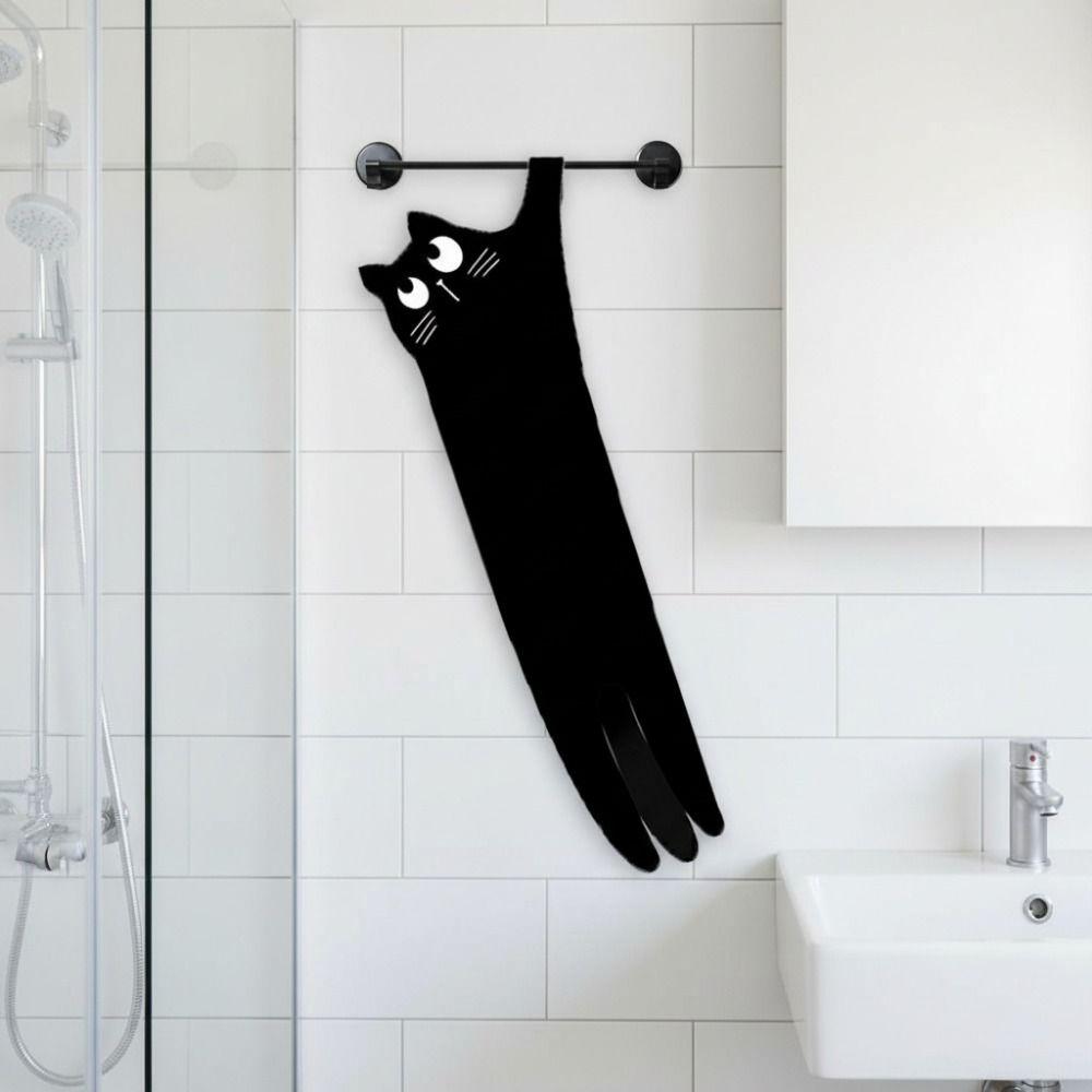 Soft Funny Cat Hand Towel Quick Dry Kitchen Rag Cute Cleaning Cloth  Home