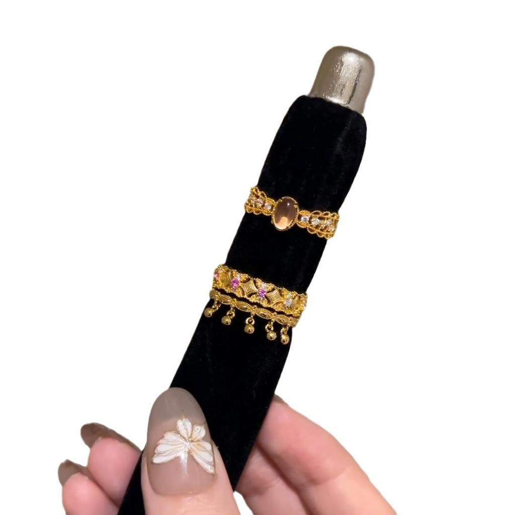 Кольцо-погремушка с имитацией древнего аметиста, женское, легкое, роскошное, высокого класса, нишевое, уникальное, изысканное, модное, универсальное кольцо