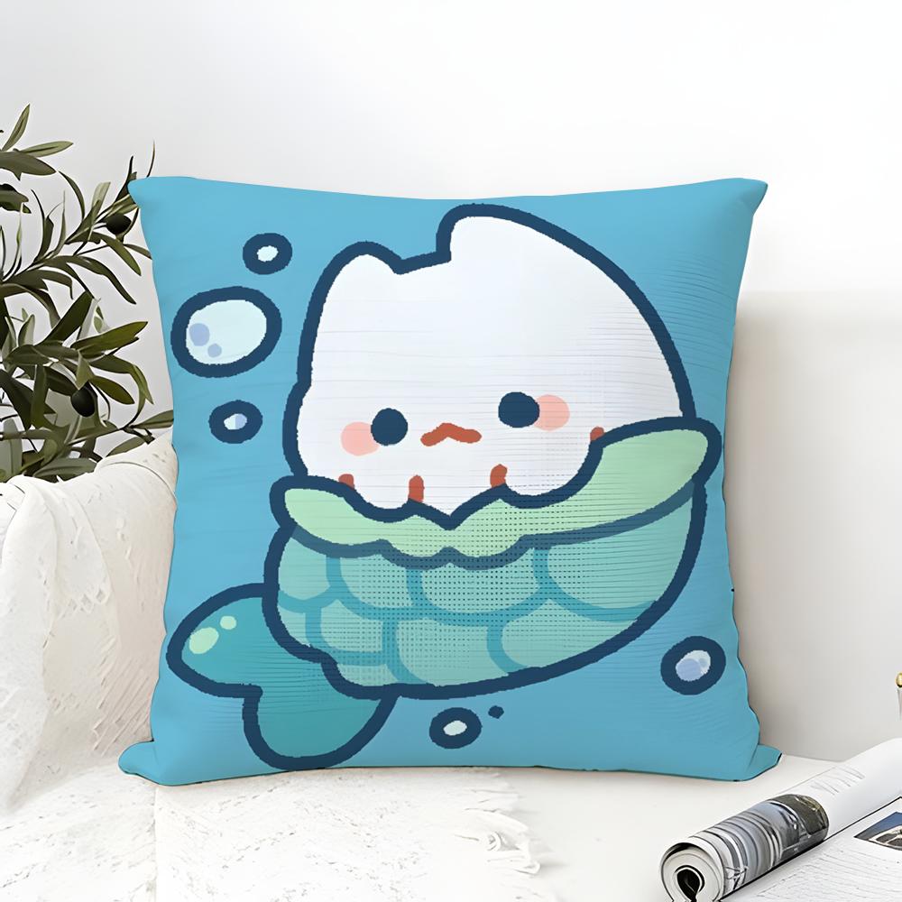 Cute Cartoon Animal Companion Patterns Pillow Case Cotton Linen Fabric Square Zipper Pillowcase Home Decorative Living Room
