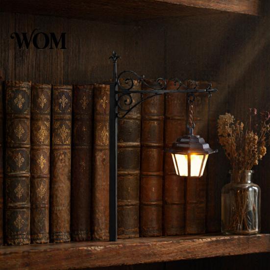 Indoor Accent Lighting for Nooks Ghost Bookshelf Light, Decorative Retro Lantern Library Decor, Warm LED Dark Academic Room Decor Reading Lamp