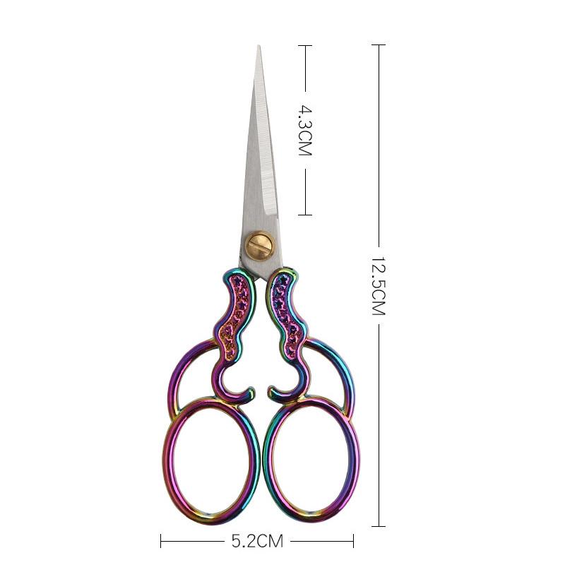 Винтажные ножницы для вышивания из нержавеющей стали, разноцветные ножницы для ткани ручной работы с заостренной нитью DIY