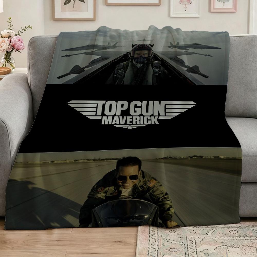 Top Gun Maverick Movie Poster Pattern Blanket Fluffy Plush Throw Blanket For Living Room Gaming Room Home Decor Holiday Gift