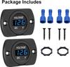 2 Pack DC 12V 24V Waterproof Car Voltmeter LED Digital Display Panel, Round Voltage Gauge with Terminals for Car/Motorcycle/Travel Trailer/Truck/Boat