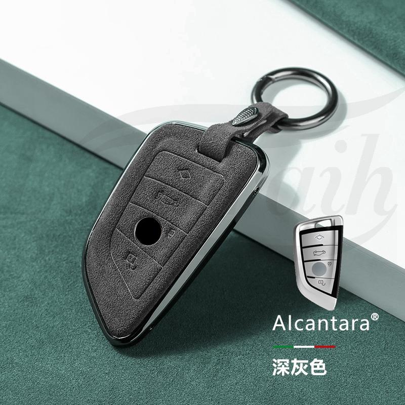 Interior Mouldings Car Alcantara Key Case Cover Holder Chain For BMW G20 G30 X1 X3 X4 X5 G05 X6 F20 G21 f40 f80 35i 3 5 7 Interi
