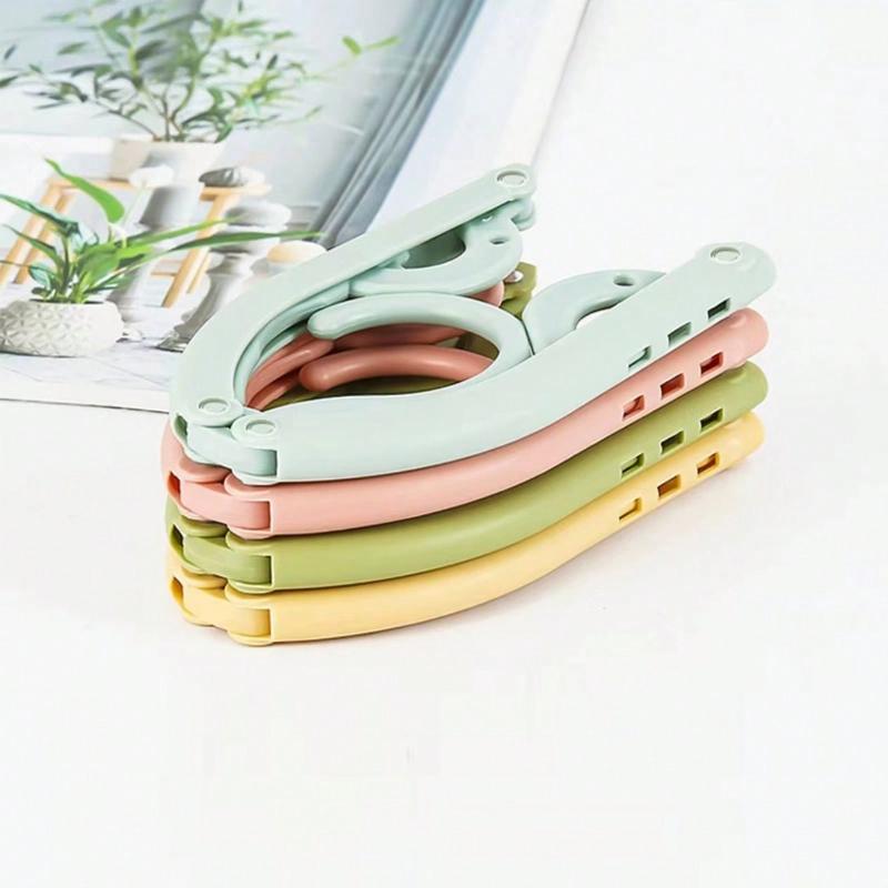 4pcs Folding Travel Portable Clothes Hanger Multifunctional Telescopic Clothes Drying Suit For Men And Women Outdoor Travel Suit Essentials Organizer