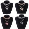 Big Butterfly Butterfly Pendant Rhinestone Fashion Collars Necklace Necklace for Women