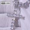 Fine Jewelry Moissanite Cross Pendant 925 Sterling Silver Hip Hop Shiny VVS Diamond Charm Necklace for Men No Fade