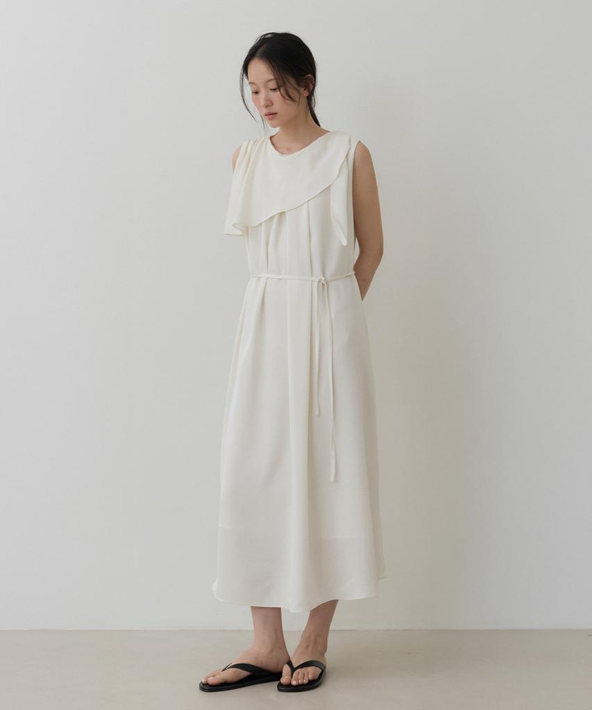 Towave Lu Ruffle Tie Dress_Cream