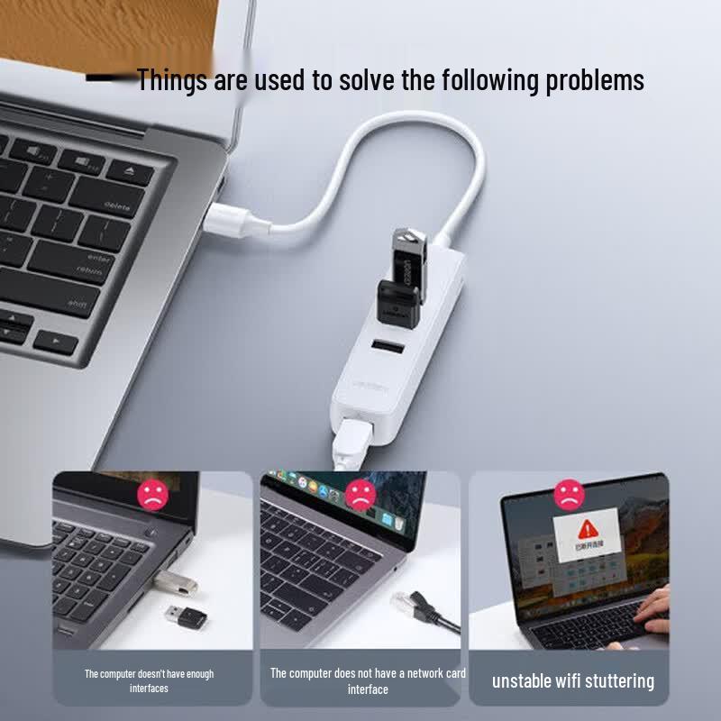 Ugreen USB 2.0 концентратор и адаптер Fast Ethernet для ноутбуков