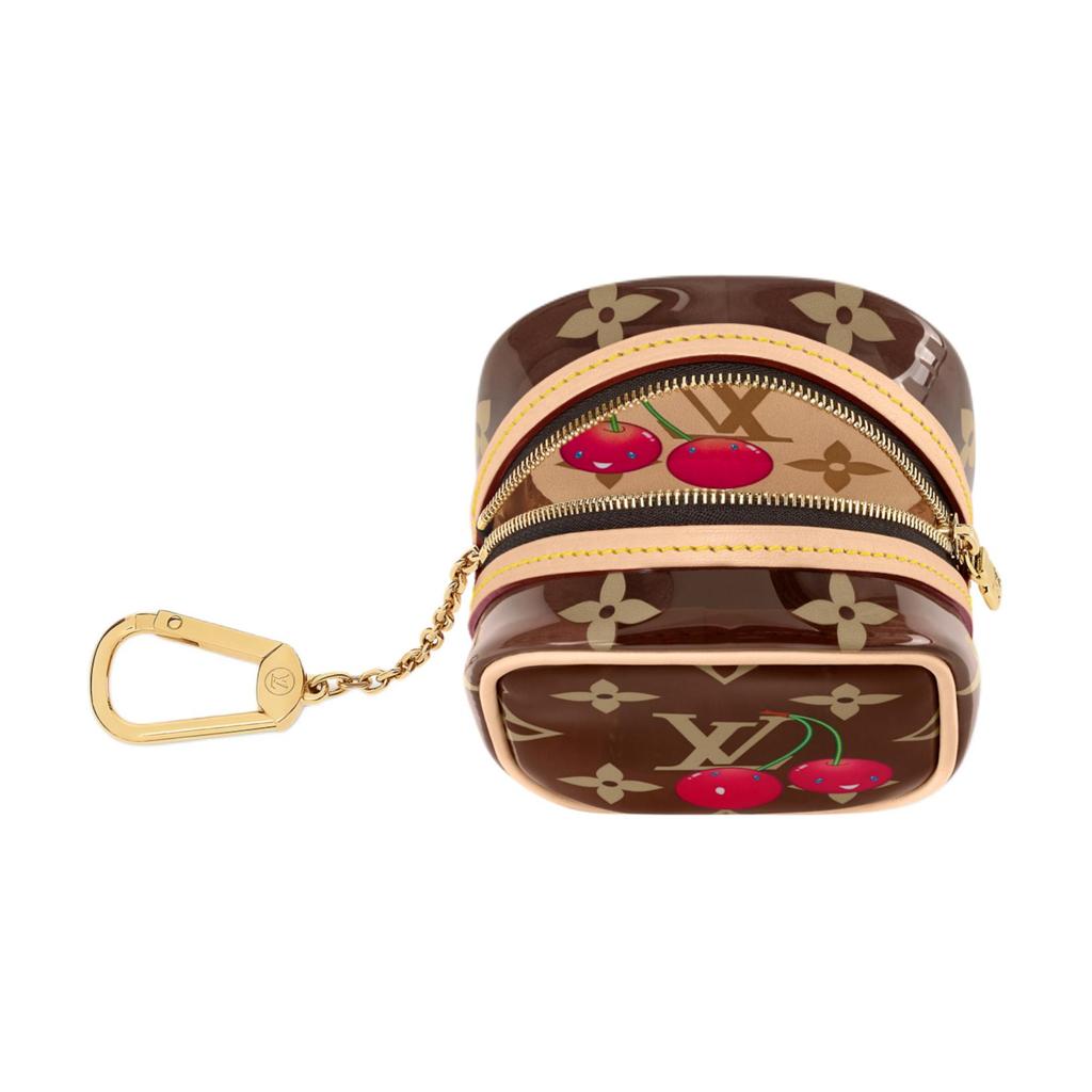 Louis Vuitton X Takashi Murakami Cube Monogram Cherry Print Faux Crystal Wallet Women Wallet Brown M14943