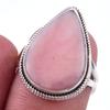 Натуральный розовый опал драгоценный камень ручной работы 925 пробы серебро кольцо размер 6 P0P82