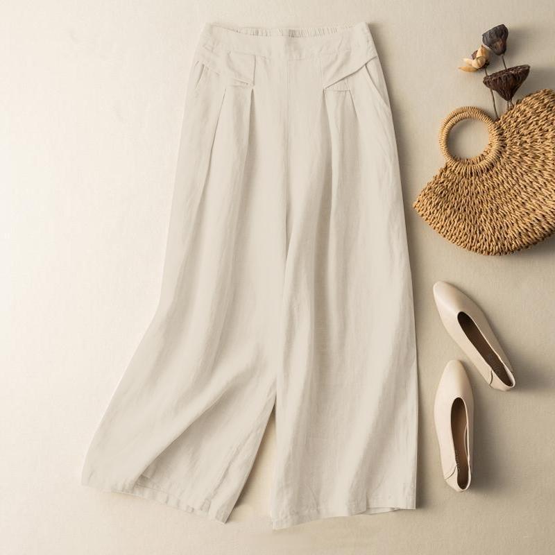 ZANZEA Женские повседневные свободные брюки с эластичной резинкой на талии, однотонные