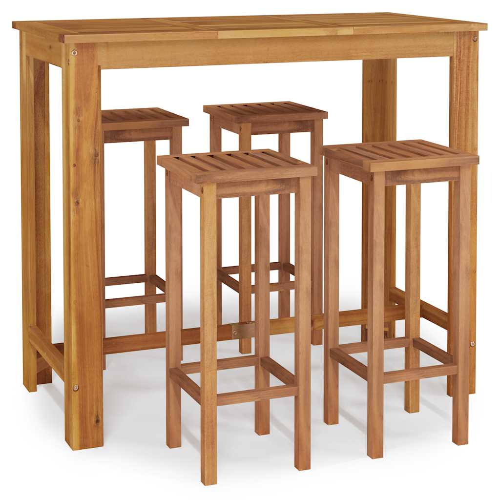 vidaXL 5-tlg. Gartenbar-Set Massivholz Akazie