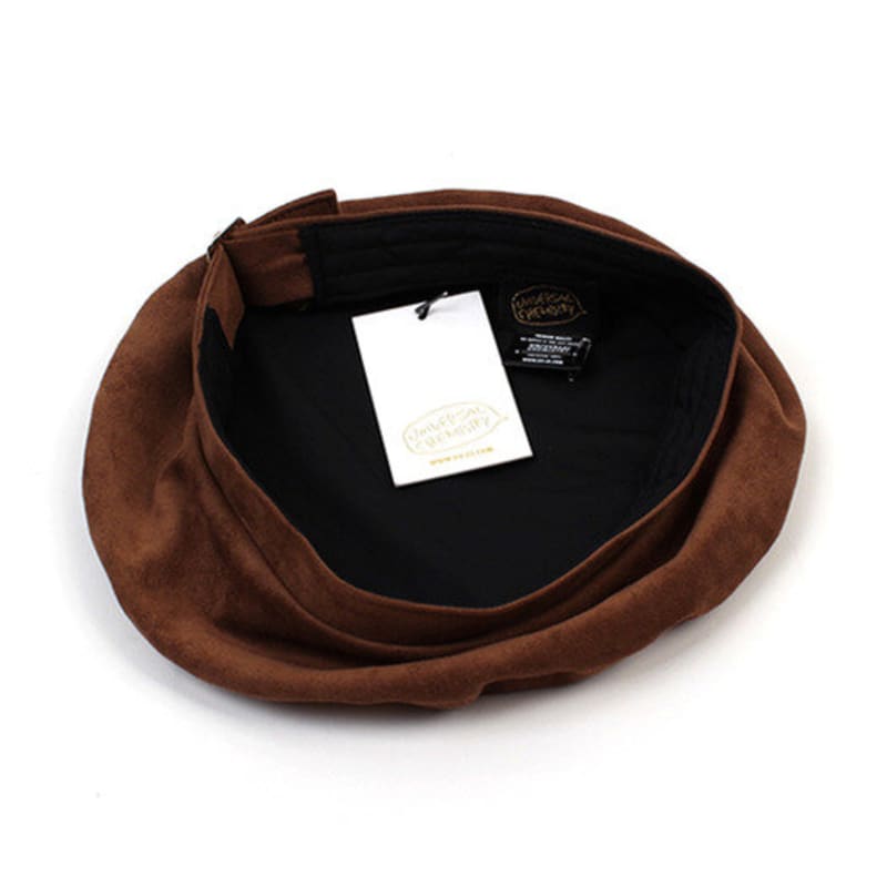 Универсальная химия Берет из коричневой замши с поясом Берет