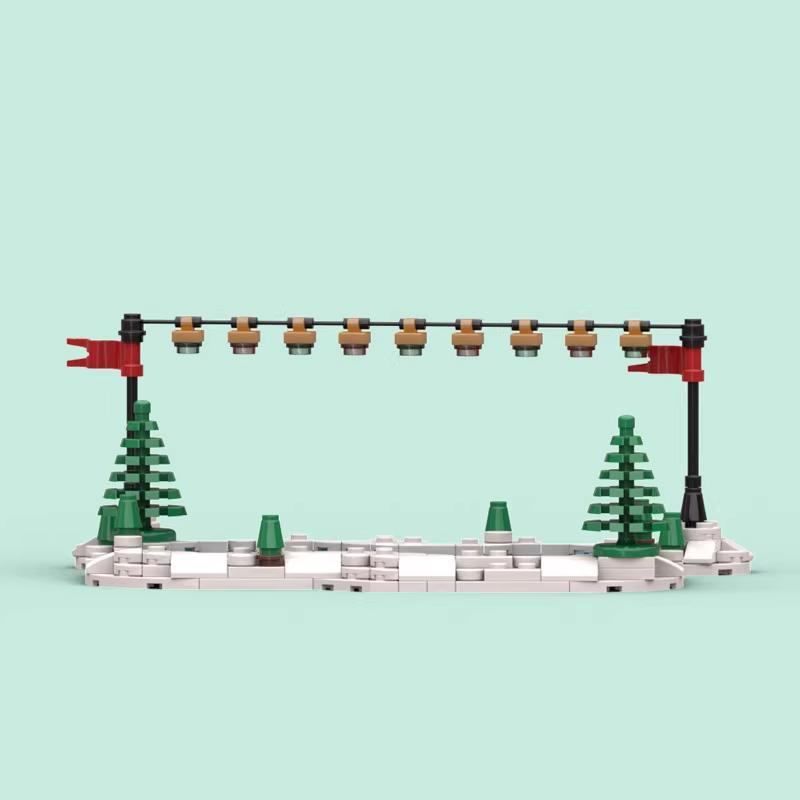 Зимний Рождественский каток MOC сборный конструктор из мелких деталей головоломка игрушка