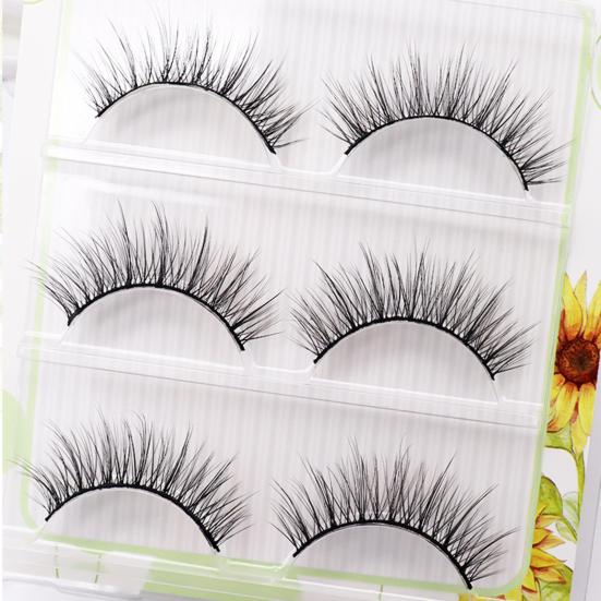 Yousheng 3 пары накладных ресниц, натуральные, удобные в носке, волокнистые перекрестные ресницы для макияжа, накладные ресницы для примерочной