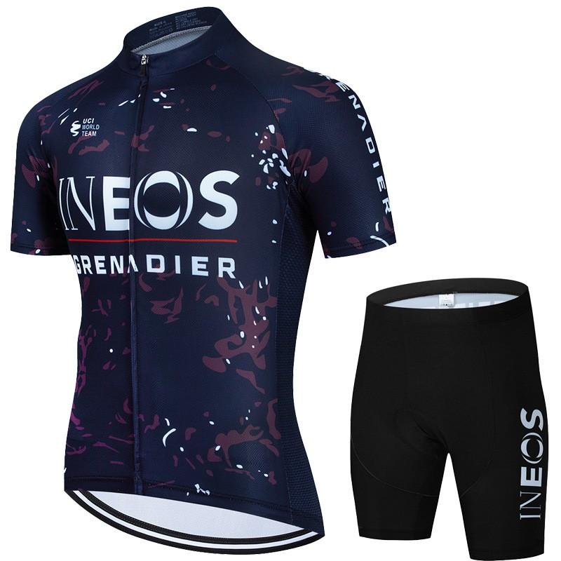 Mens Summer Breathable Cycling Jersey Set With Bib Shorts Quick-Dry Performance Wear Road Bike Riding