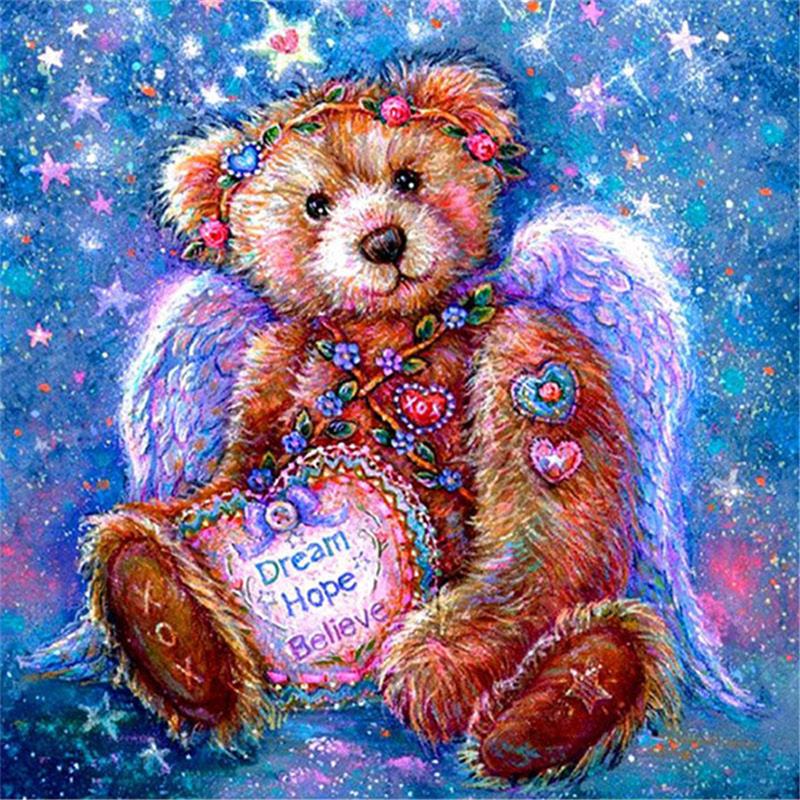 5D DIY алмазная живопись милые животные плюшевый мишка полная круглая дрель мультфильм алмазная вышивка мозаика украшение дома настенное искусство подарок