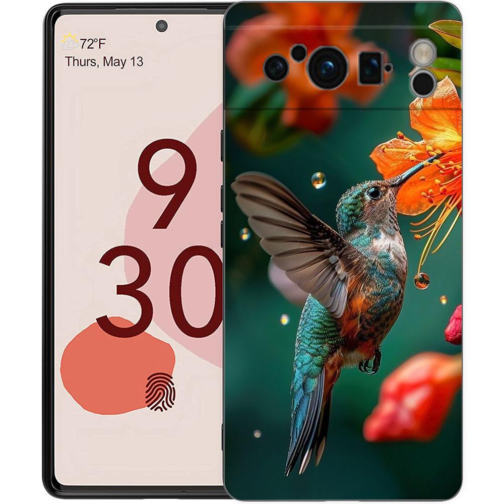 Чехол для телефона 'Колибри' для Google Pixel 9 8 9A 8A 7 7A 6 Pro XL 6A 5G Черный Мягкая Задняя Панель Роскошный ТПУ Чехол