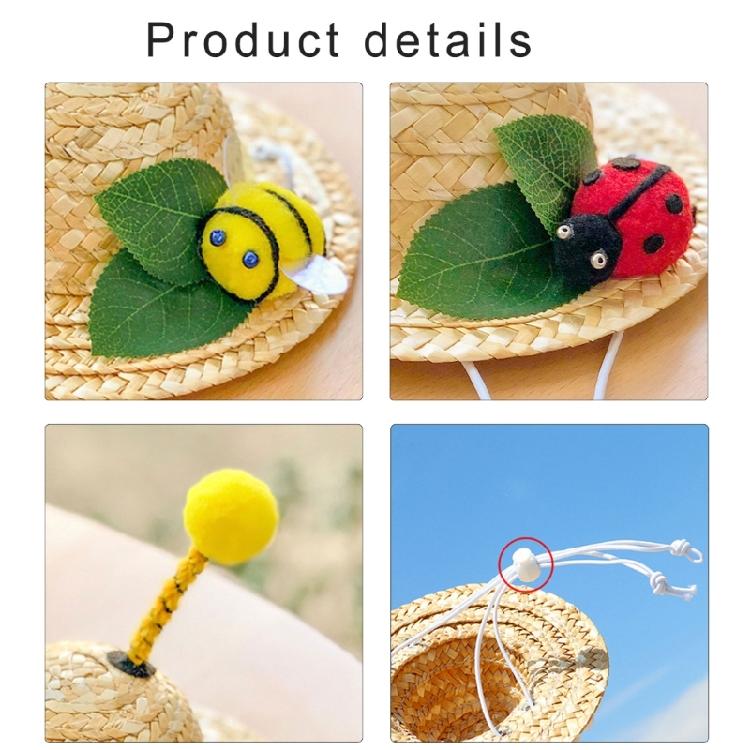 Fashion Pet Woven Straw Hat Cats Beach Parties Straw Hat Dogs Costume Hat for Small Dog Puppy Cats Accessories