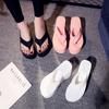 Fashion Fashion 2025 ladies summer logo slippers stained wedge heel platform flip-flops high heels beach sandals ladies thick high mujer