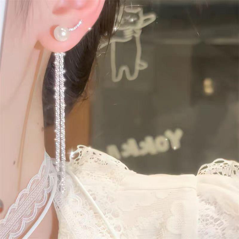 Серьги с жемчужными кисточками для круглого лица — стройнящий, элегантный, высококачественный дизайн для женщин