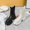 2024 Новые осенне-зимние женские ботильоны, модные женские повседневные короткие ботинки с круглым носком, туфли-челси на толстой подошве