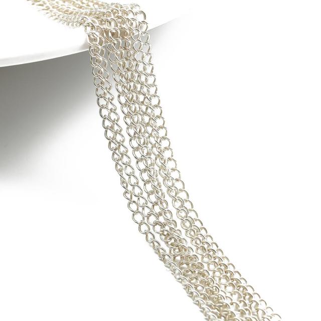 Цепочка из стерлингового серебра 925 пробы, 50 см, объемное ожерелье, цепочка для браслетов «сделай сам», аксессуары для изготовления ювелирных изделий, фурнитура ручной работы