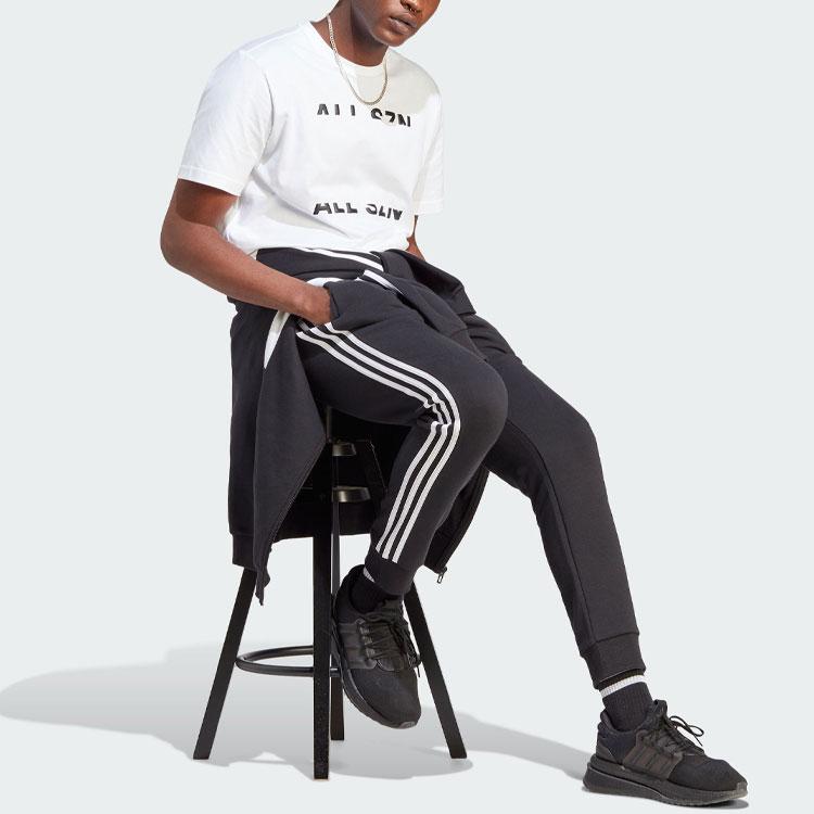 Adidas T Shirts Men's White Crew Neck Moderate Straight Fit IL8488