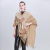 European And Korean Multi-Purpose Scarf Shawl Hairball Knitted Cardigan Shawl Cape 0993 #