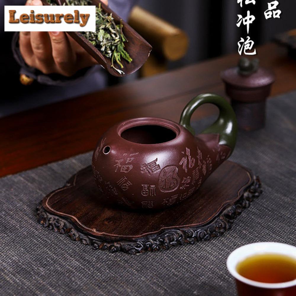 280 мл подлинный исинский фиолетовый глиняный чайник, сделанный вручную известными художниками, заварной чайник в форме баклажана, индивидуальный чайник, китайская чайная утварь «цзыша»
