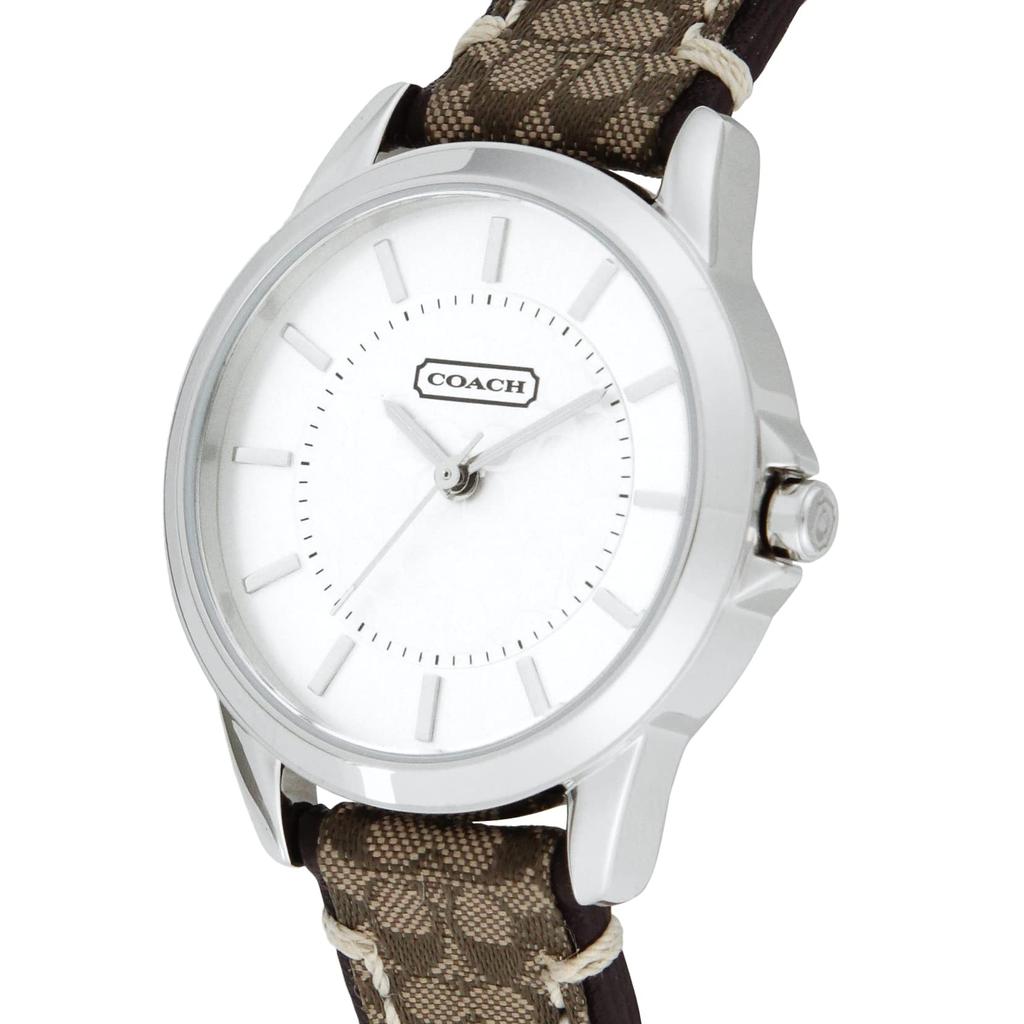Часы CLASSIC SIGNATURE Серебряный циферблат из нержавеющей стали Кварцевые часы 31MM 14501525 Коричневый [Coach] Женские [Товар]
