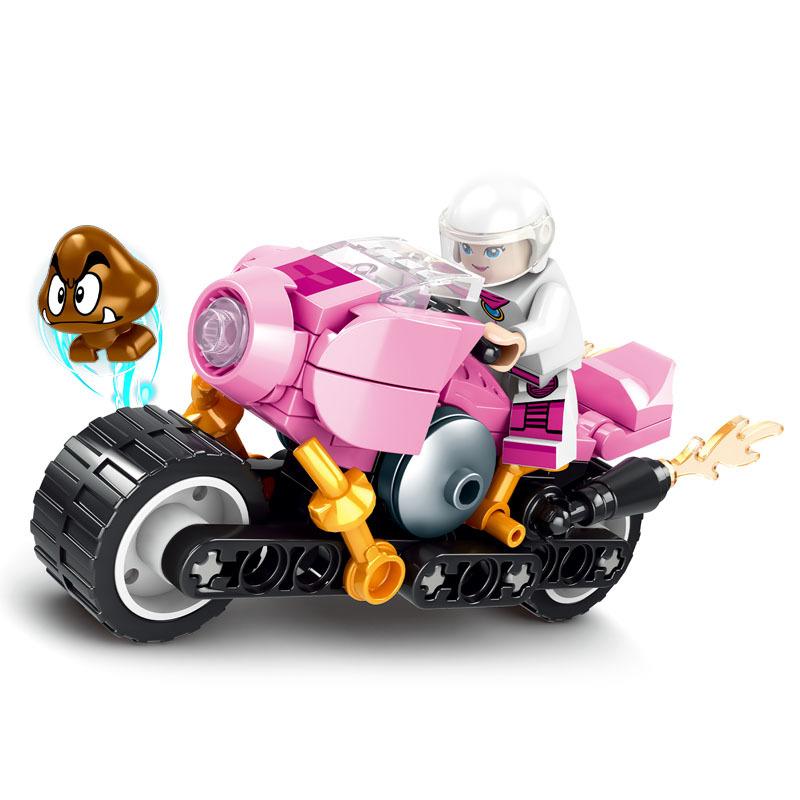 Супер Марио Брос Строительные Блоки Картинг Луиджи Боузер Принцесса Пич Йоши Тоад Фигурки Игрушки Машинка с Инерционным Механизмом Игра Кукла Подарки для Детей