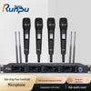 Беспроводная UHF-система с четырьмя ручными микрофонами Runpu (Китайская версия)