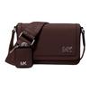MK Edison Логотип Кожаная Сумка-кроссбоди Мини Унисекс Сумки Шоколад 33S5MEDM6L-CHOCOLATE