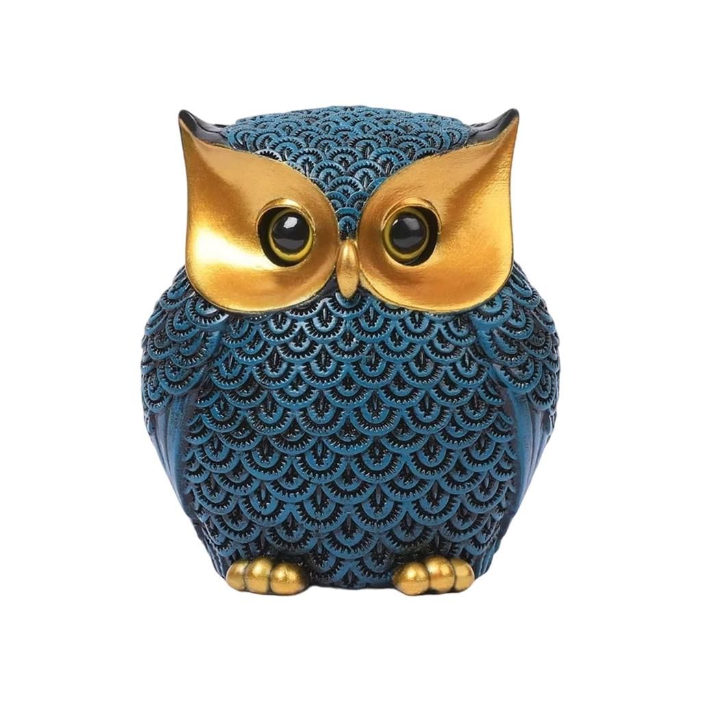 Owl Figurines Home Decor Accents Cute Small Animal Sculptures Vintage Owl Figurines for Bookshelf Bedroom Living Room