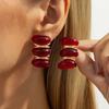 Salircon Винтажные Простые Повседневные Изысканные Серьги-гвоздики Женский Шарм Красная Смола Акрил Пирсинг Серьга Ювелирное Изделие Подарок