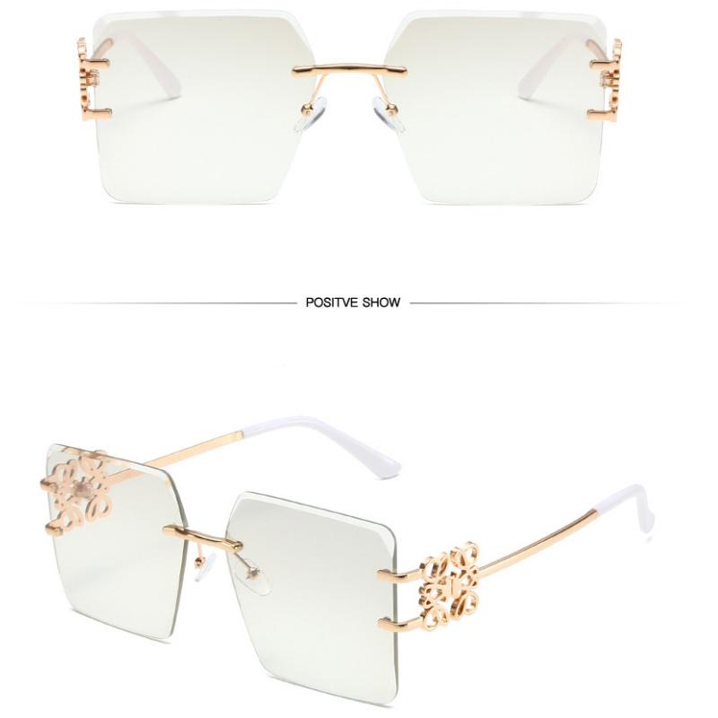 Жен. Очки Защита от солнца Защита от ультрафиолета Мода Личность Ретро Художественный Уличный снимок Вогнутая форма Путешествия Солнцезащитные очки без оправы с китайским узлом