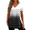 Simple Curve Digital 3D Print Fashion Women Tshirt Pullover Daily Suitable All Seasons Splicing Short Sleeves Polyester V-Neck