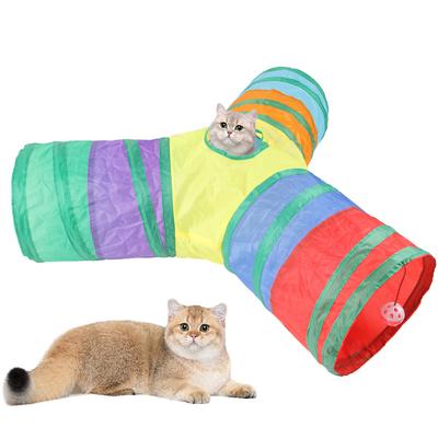 Туннель для кошек Товары для домашних животных Cat ST Pass Play Tunnel Складной туннель для кошек Игрушка для кошек Дышащий буровой ствол для использования в помещении с громкой бумагой