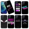 Чехол для телефона Boss Bitch для Apple iPhone 12 13 Mini 11 Pro Max XR X XS MAX 8 7 6S 6 Plus SE 5S 5 2020, мягкий черный чехол из ТПУ