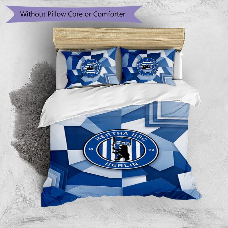 hertha bsc FC Printed 3PCS Bedding Set Breathable Duvet Cover with Pillowcases Decorative Bed Linen for Bedroom Home