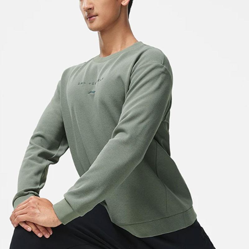 Свитшот Li Ning Fitness Series Мужской Серый Зеленый AWDT789-4