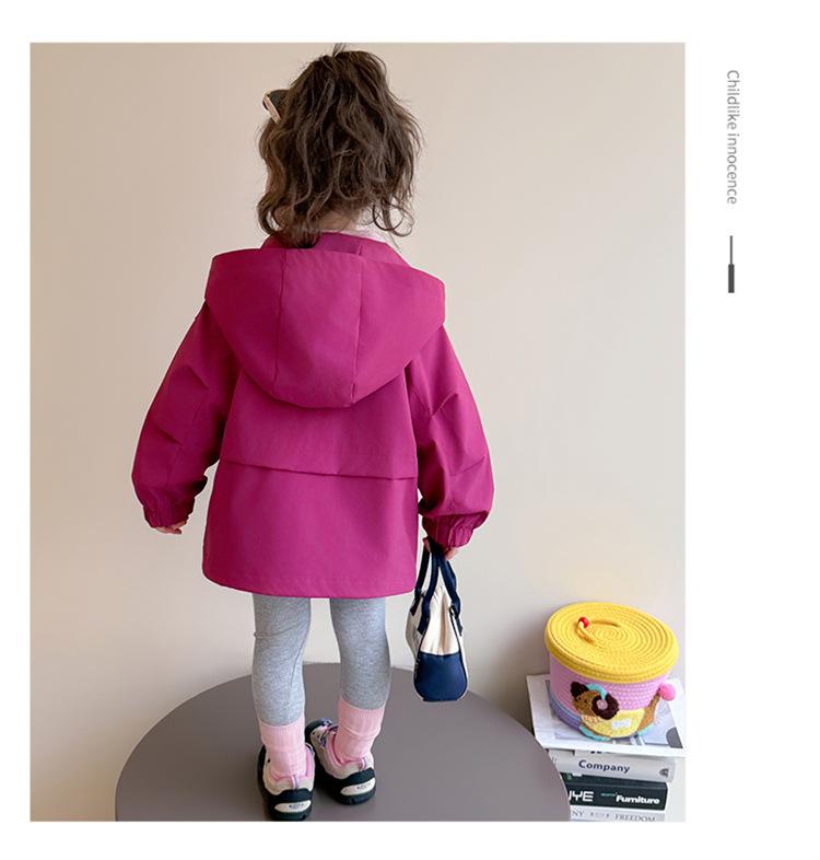 2025 Девичья ветрозащитная куртка: Стильное демисезонное пальто-штормовка 2-в-1 со съемной частью