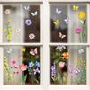 Self-adhesive Flowers Butterfly Wall Stickers Beautiful Background Decor Decals  Living Room
