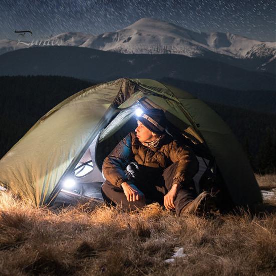 Светодиодный налобный фонарь Перезаряжаемый фонарик Высокий люмен Несколько режимов освещения Регулируемый водонепроницаемый налобный фонарь с громкой связью Светодиодный свет