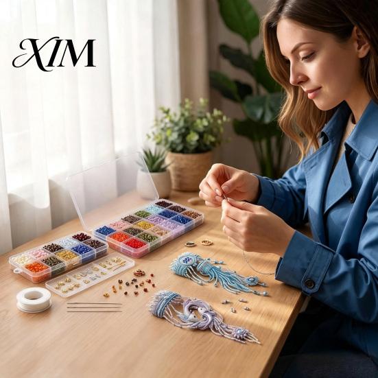 Handcrafted Beaded Hand Ornament Constellation Bracelet DIY Kit, 12 Zodiac Signs Making Personalized Horoscope Gift for Her Beadwork Chain Craft