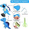 Kids Sewing Kit 14 Pieces Dinosaur Felt Craft Set, DIY Beginner Sewing Kit with Stuffing Yarn Scissors, Educational Creative Art Gift for Boys Girls